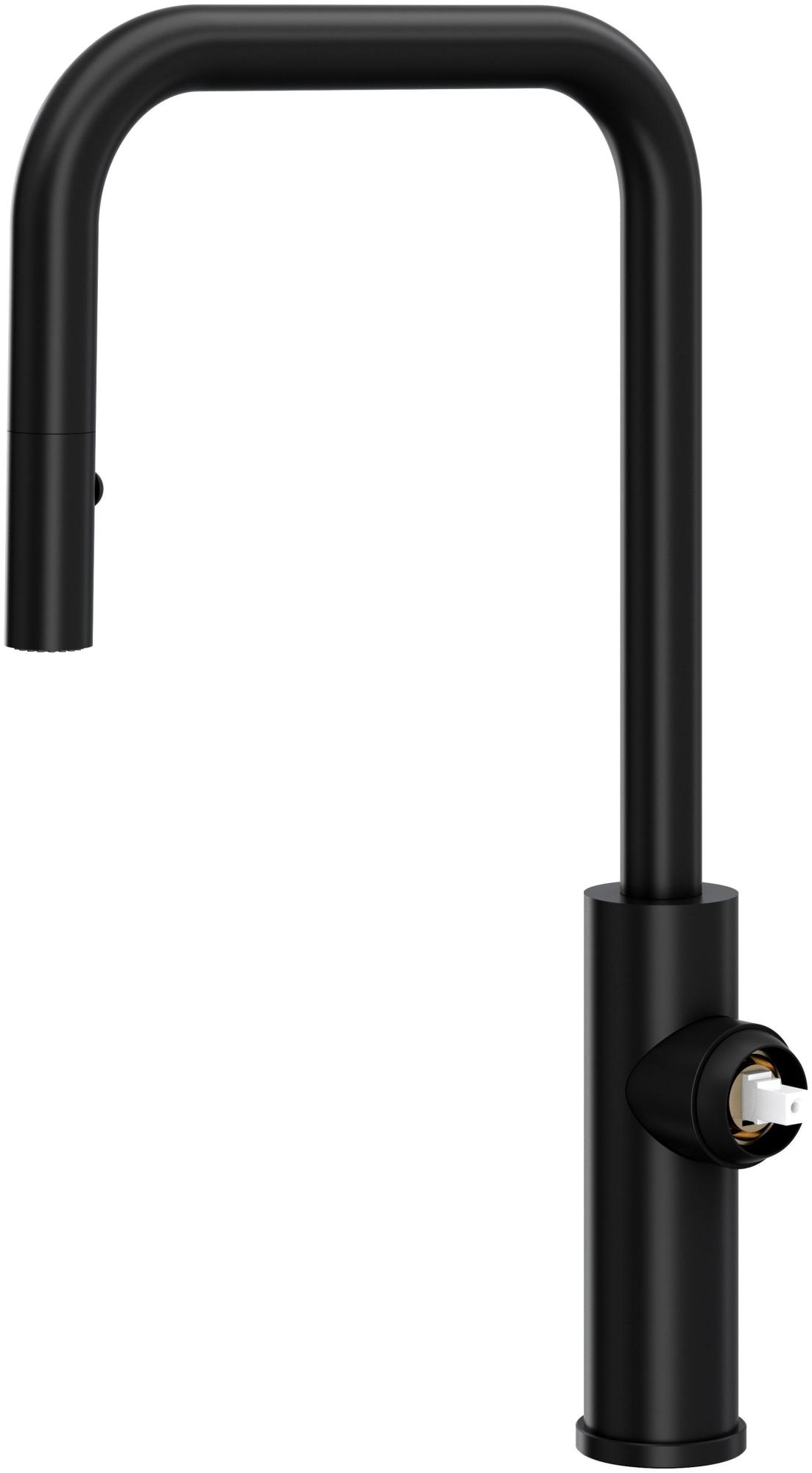 Rohl EC56D1 Eclissi 1.75 GPM Single Hole Pull Down Kitchen Faucet Matte Black Faucet Kitchen Single Handle