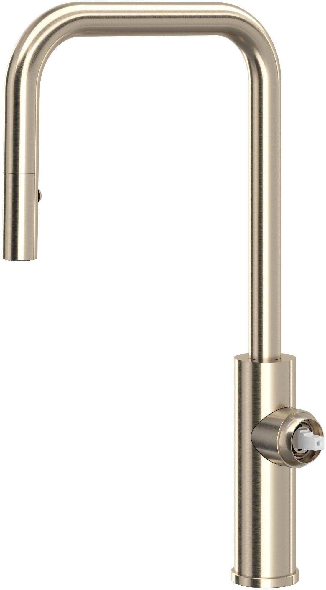Rohl EC56D1 Eclissi 1.75 GPM Single Hole Pull Down Kitchen Faucet Satin Nickel Faucet Kitchen Single Handle