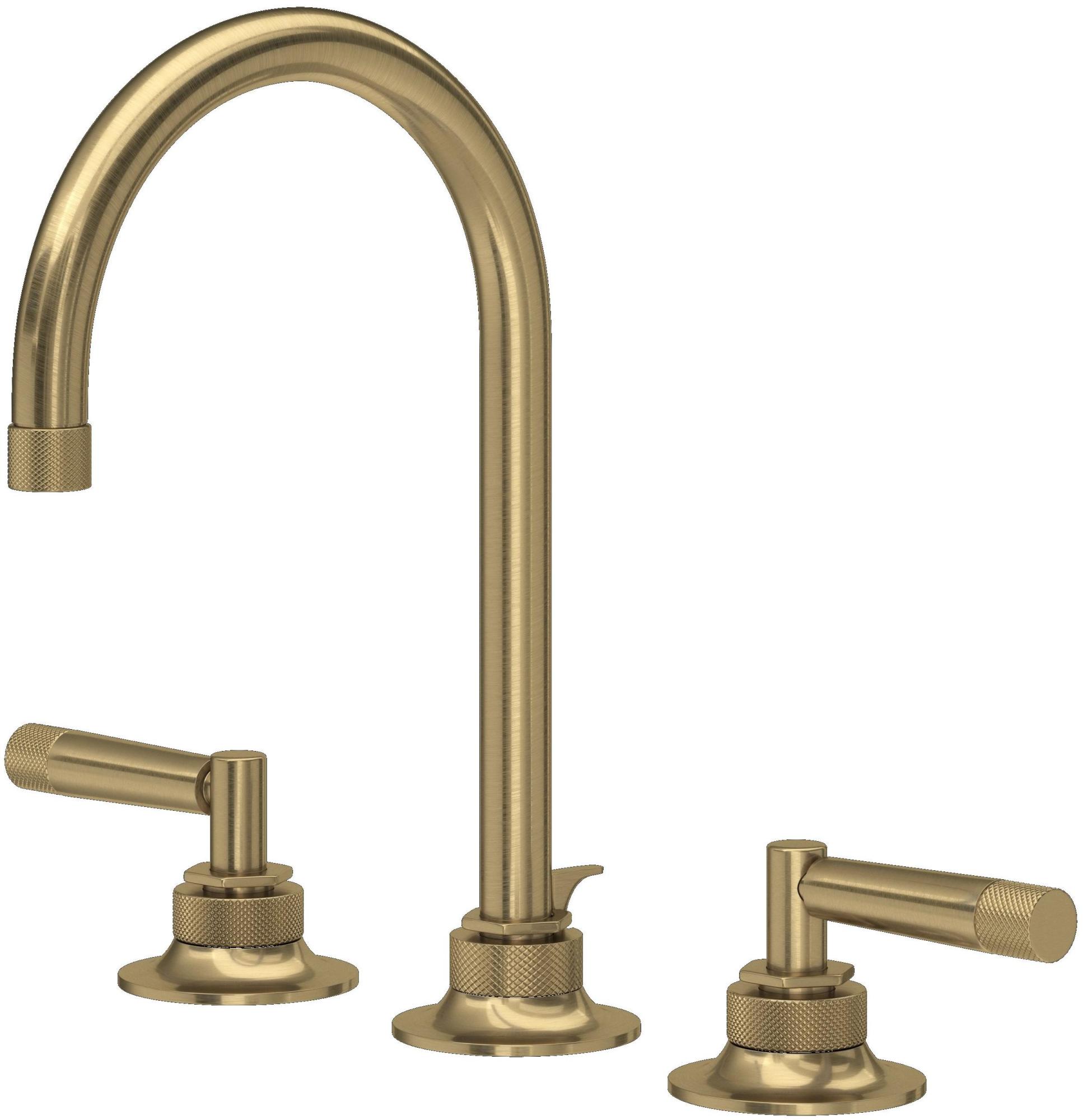 Photos - Tap ROHL MB2019LM-2 Graceline 1.2 GPM Widespread Bathroom Faucet with Pop-Up Drain Assembly Antique Gold Faucet Bathroom Sink Fa 