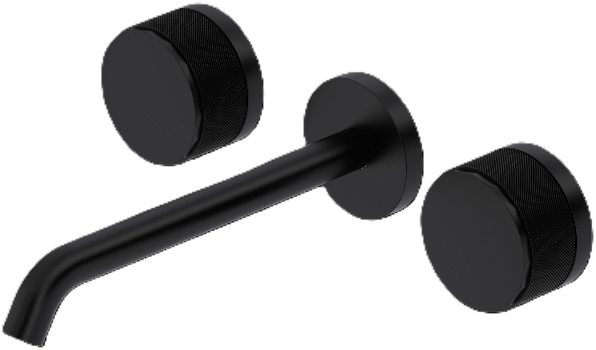 Rohl TAM08W3IW Amahle 1.2 GPM Wall Mounted Widespread Bathroom Faucet with Wheel Handles Matte Black Faucet Bathroom Sink Faucets Double Handle
