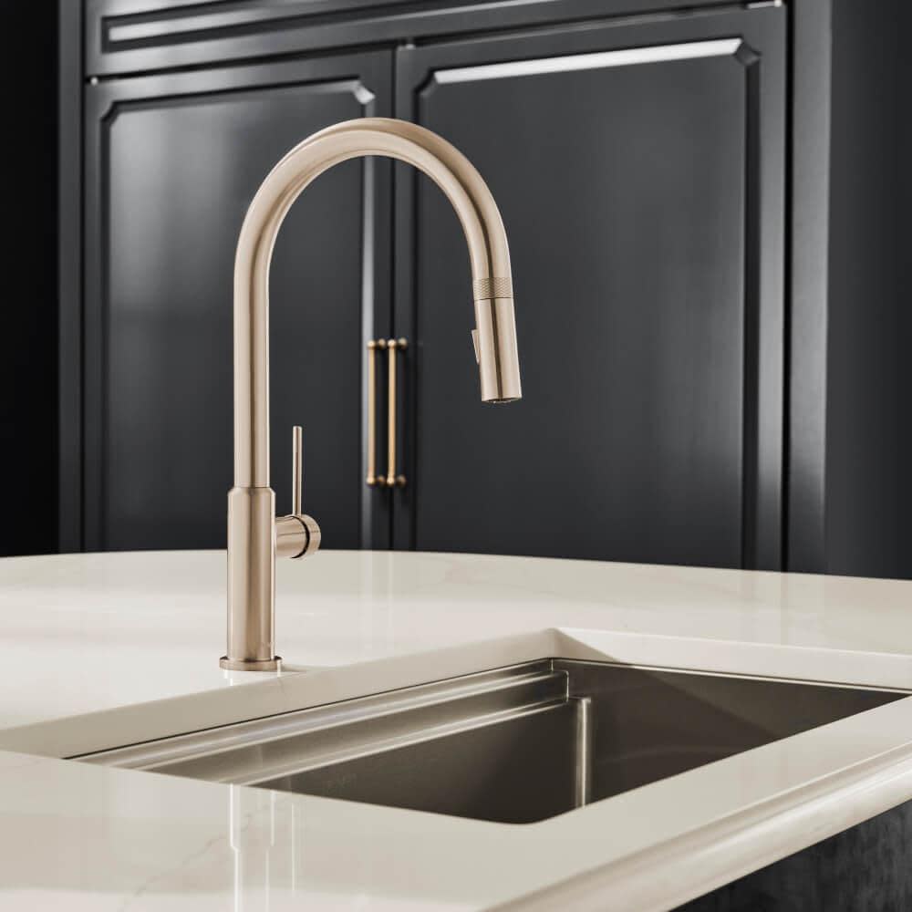 Photos - Tap NICKEL Ruvati RVF1237 Vestia 1.8 GPM Single Hole Kitchen Faucet Brushed  Faucet Kitchen Single Handle RVF1237BN 