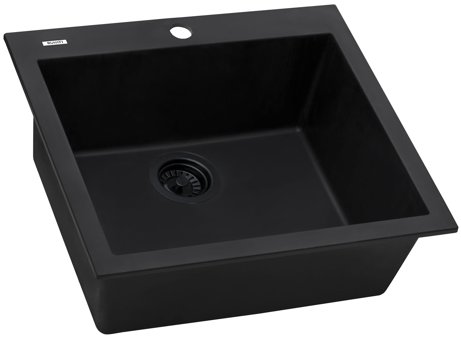 Photos - Kitchen Sink Granite Ruvati RVG1022 epiGranite 22" Drop In Single Basin  Composite  Midnight Black Sinks s Composi 