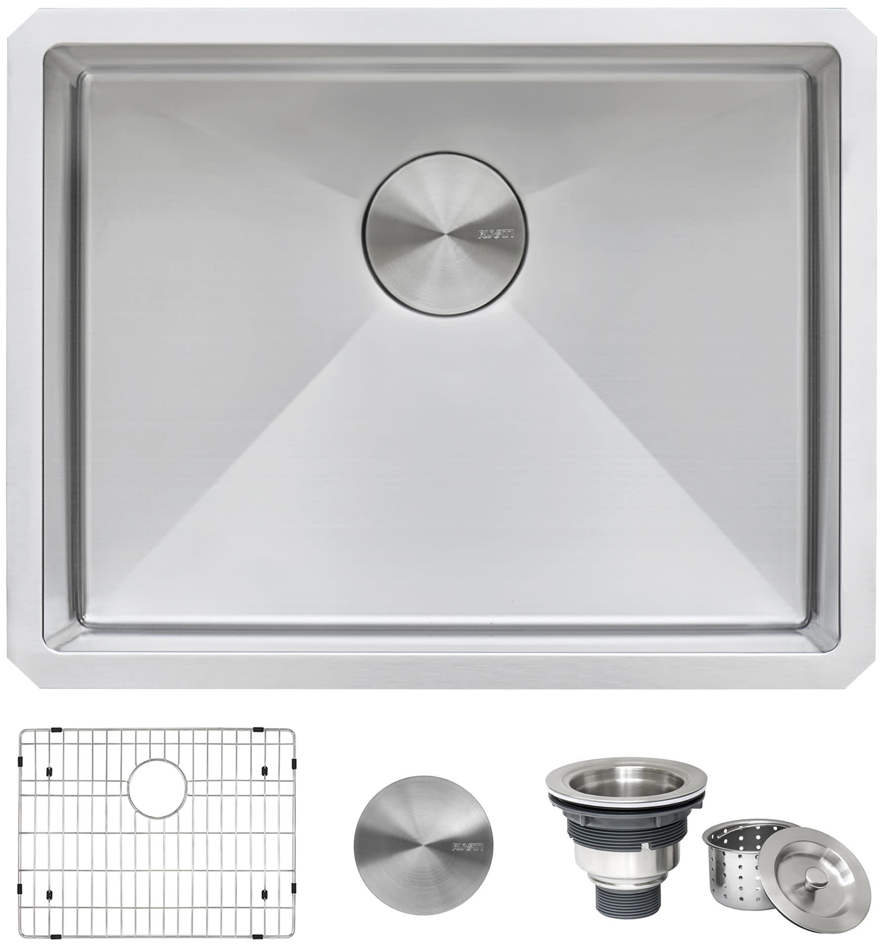 Photos - Kitchen Sink Ruvati RVH7121 Terraza 21" Undermount Single Basin Stainless Steel Bar Sink with Basket Strainer Stainless Steel Sinks Bar S