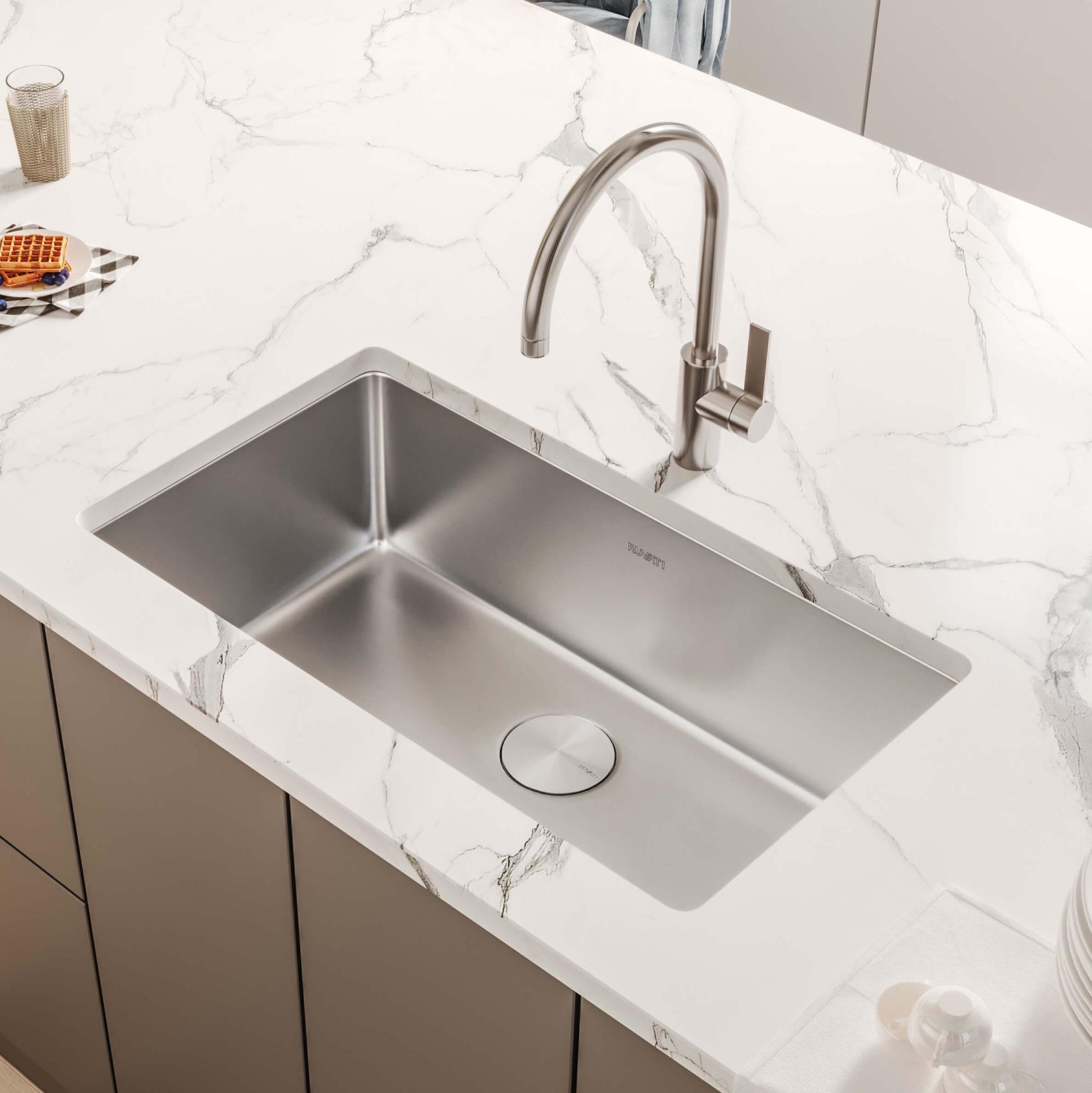 Photos - Kitchen Sink Ruvati RVM5931 Modena 31" Undermount Single Basin Stainless Steel  Includes Basket Strainer and Sink Grid Stainl