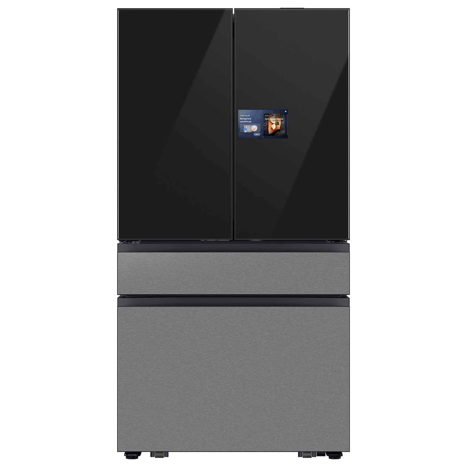 Photos - Fridge Samsung RF90F29BE 36 Inch Wide 28.6 Cu. Ft. Energy Star Certified French Door Refrigerator with AI Vision Inside and Beverag 