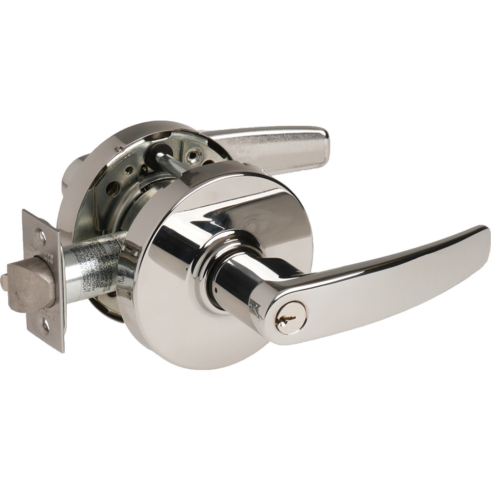 Sargent 10G37LB 10 Line Panic Proof Grade 1 Keyed Entry Classroom Door Lever Set with B Lever Polished Chrome Commercial Door Hardware Door Levers