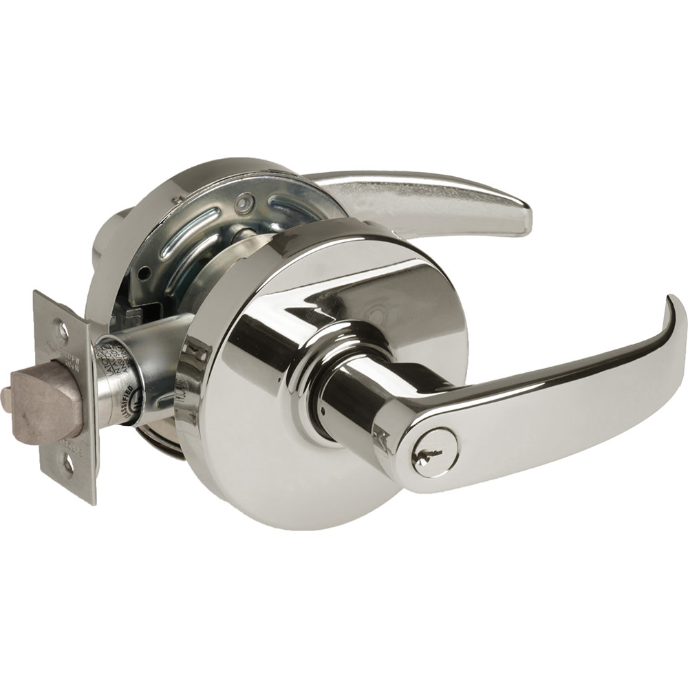 Sargent 7G04LP 7 Line Panic Proof Grade 2 Keyed Entry Storeroom Door Lever Set with P Lever Polished Chrome Commercial Door Hardware Door Levers Keyed