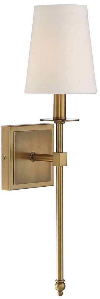 Photos - Chandelier / Lamp SAVOY House 9-302-1 Monroe Single Light 20" Tall Wall Sconce Warm Brass Indoor Lighting Wall Sconces 9-302-1-322 