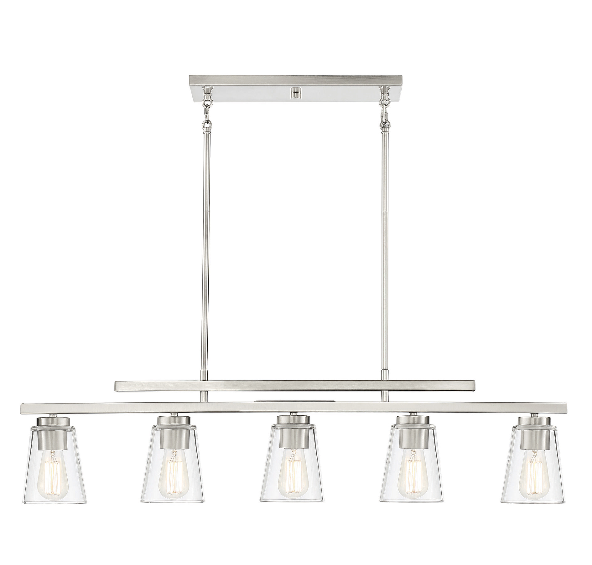 Photos - Chandelier / Lamp SAVOY House 1-1023-5 Calhoun 5 Light 40" Wide Linear Chandelier Satin Nickel Indoor Lighting Chandeliers 1-1023-5-SN 