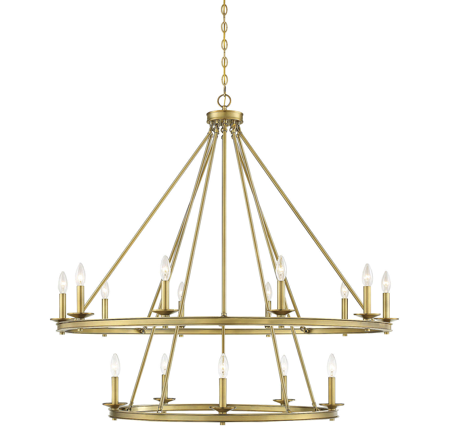 Photos - Chandelier / Lamp SAVOY House 1-312-15 Middleton 15 Light 45" Wide Taper Candle Chandelier Warm Brass Indoor Lighting Chandeliers 1-312-15-322 