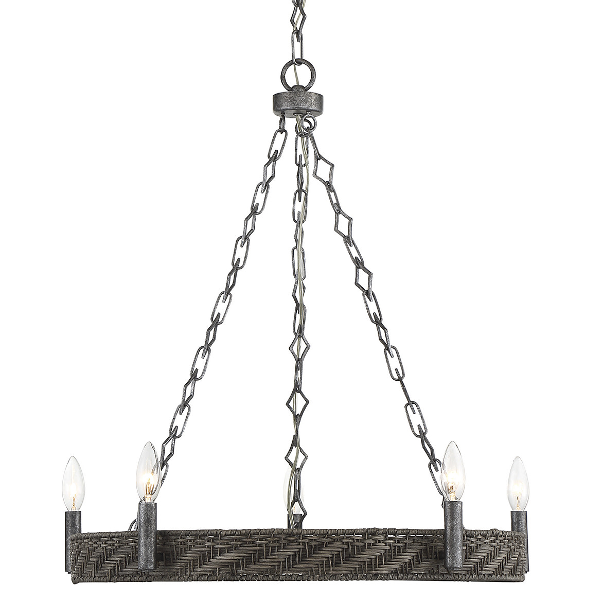 Photos - Chandelier / Lamp Savoy House 1-747-5 Tripoli 5 Light 26" Wide Taper Candle Chandelier Zinc / Gray Indoor Lighting Chandeliers 1-747-5-179