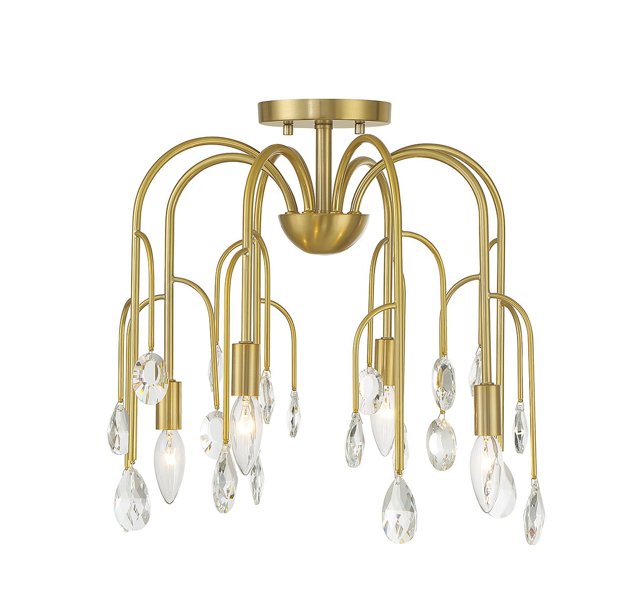 Photos - Chandelier / Lamp Savoy House 6-6684-4 Anholt 4 Light 17" Wide Semi-flush Ceiling Fixture Noble Brass Indoor Lighting Ceiling Fixtures Semi-Fl