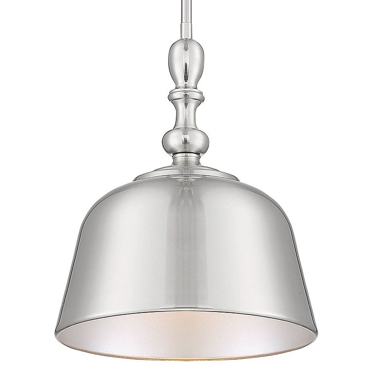 Photos - Chandelier / Lamp SAVOY House 7-3751-1 Berg Single Light 12" Wide Pendant with Metal Shade Satin Nickel Indoor Lighting Pendants 7-3751-1-SN 