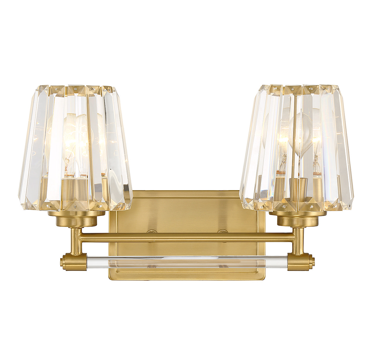 Photos - Chandelier / Lamp Savoy House 8-6001-2 Garnet 2 Light 16" Wide Vanity Light Warm Brass Indoor Lighting Bathroom Fixtures Vanity Light 8-6001-2