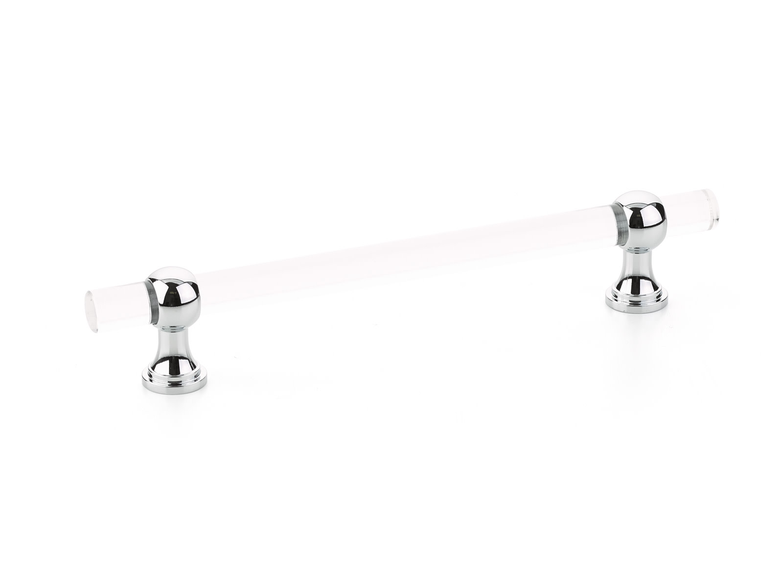 Schaub and Company 416 Lumiere Transitional 6" Euro Modern Acrylic Bar and Solid Brass Luxury Adjustable Cabinet Bar Handle / Drawer Pull Polished