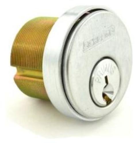 Schlage 20-787C118 L Series 1-1/8 Inch Primus Classic C Keyway Mortise Cylinder with Compression Ring and Spring and L Cam - Keys Not Included Satin
