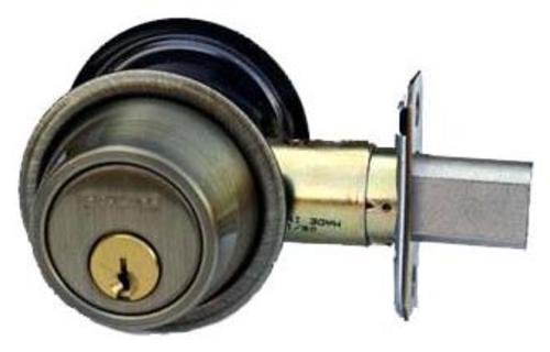 Schlage B560BD B500-Series Single Cylinder Grade 2 Deadbolt Less Small Format Interchangeable Core (Core Options Provided) Antique Brass Door Hardware