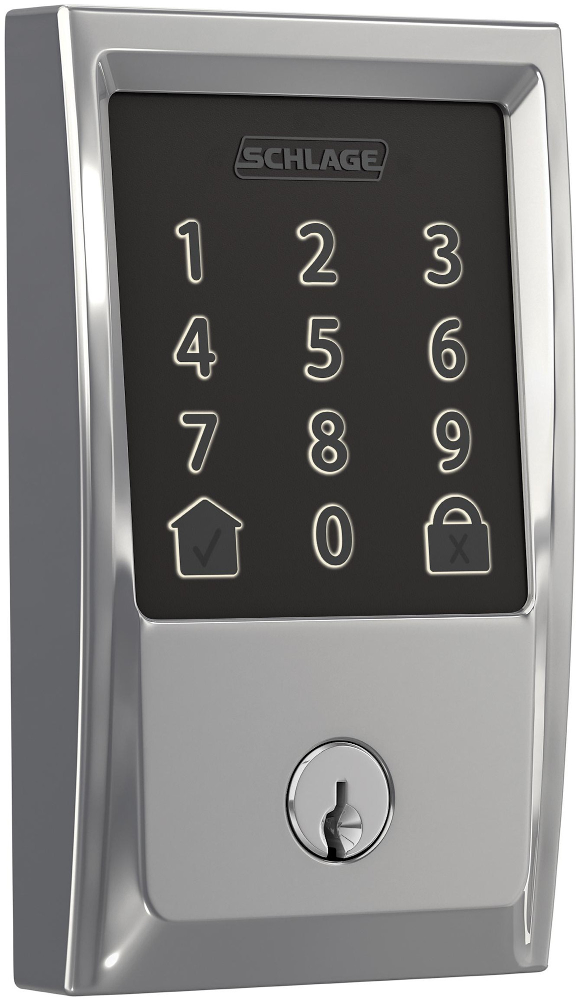 Schlage BE489WB-CEN Encode WiFi Enabled Electronic Keypad Deadbolt with Century Trim Bright Chrome Door Hardware Deadbolts Keyless Entry Deadbolts