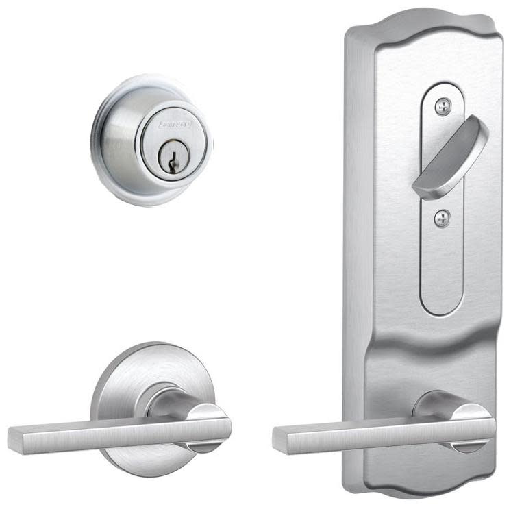 Schlage CS210RD-LAT-CAM CS200-Series Commercial Grade 2 Interconnected Latitude Entry Lever Set and Full Interchangeable Core Deadbolt with Camelot
