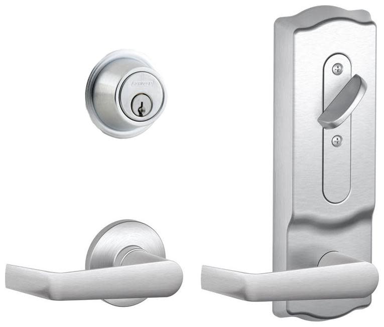 Schlage CS210RD-SAT-CAM CS200-Series Commercial Grade 2 Interconnected Saturn Entry Lever Set and Full Interchangeable Core Deadbolt with Camelot