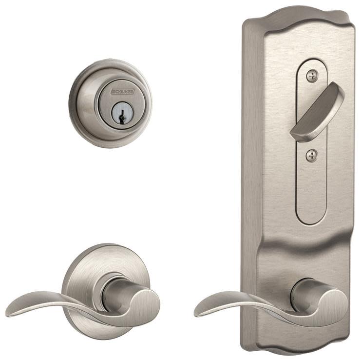 Schlage CS210RD-ACC-CAM-RH CS200-Series Commercial Grade 2 Interconnected Right Handed Accent Entry Lever Set and Full Interchangeable Core Deadbolt