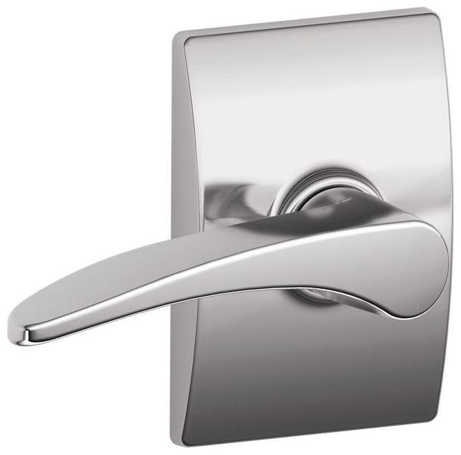 Photos - Door Handle MANHATTAN Schlage F10-MNH-CEN  Passage Door Lever Set with Decorative Century Trim Bright Chrome Door Hardware Door Levers Pa 