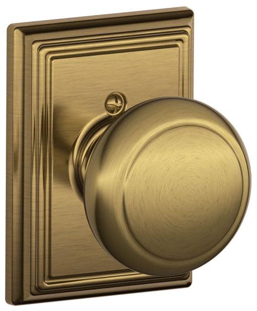 Photos - Door Handle Addison Schlage Andover One-Sided Dummy Door Knob with the Decorative  Rose - Antique Brass - F170AND609ADD F170AND609ADD 