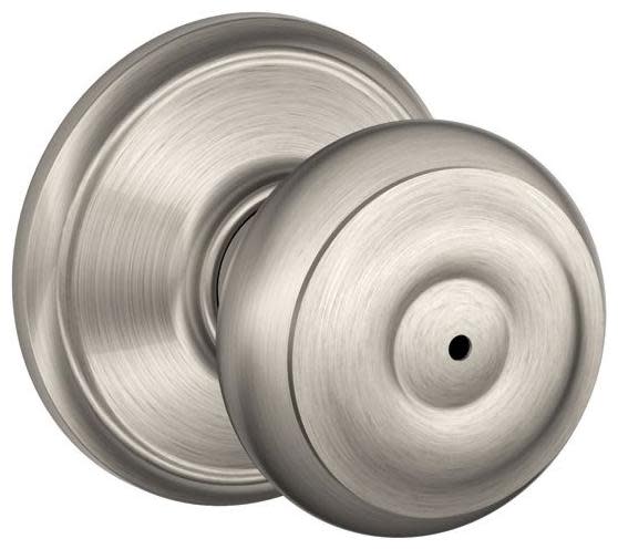 Photos - Door Handle NICKEL Schlage Georgian Privacy Door Knobset - Satin  - F40GEO619 F40GEO619 