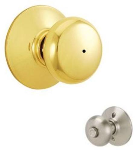 Photos - Door Handle NICKEL Schlage Plymouth Privacy Lock Door Knobset - Polished Brass x Satin - F40PLY605619 F40PLY605619