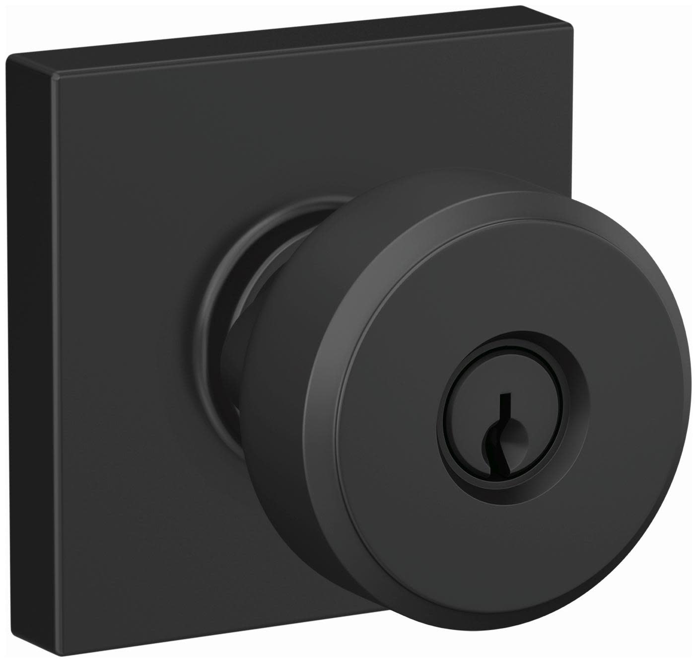 Photos - Door Handle Custom Schlage F51A-SWA-COL  Swanson Passage or Privacy Door Knob Set with Collins Trim Matte Black Door Hardware Door Knobs 