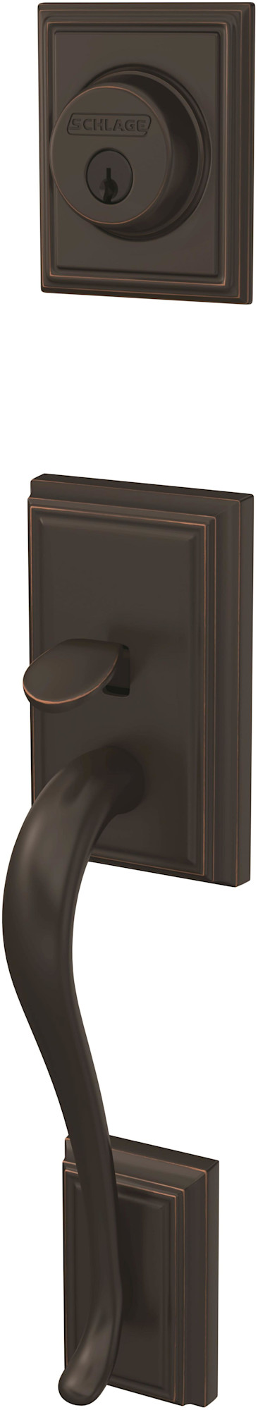 Schlage FC58-ADD Custom Addison Keyed Entry Single Cylinder Sectional Handleset - Exterior Only Aged Bronze Door Hardware Handlesets Keyed Entry