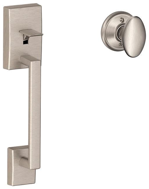 Schlage FE285-CEN-SIE Century Lower Handle Set for Schlage Deadbolts with Siena Interior Knob Satin Nickel Door Hardware Handlesets Handleset Handles