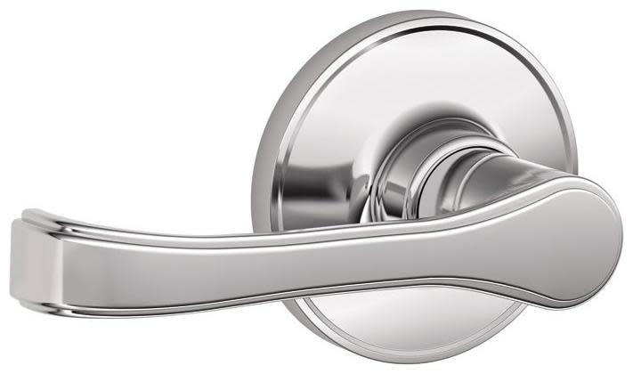 Photos - Door Handle Torino Schlage J10-TOR  Passage Door Lever Set from the J-Series Bright Chrome Door Hardware Door Levers Passage Door Levers 