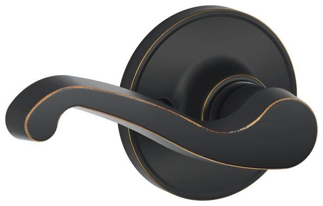 Photos - Door Handle Bronze Gym Schlage J170-LAS-LH LaSalle Non-Turning One-Sided Dummy Left Handed Lever from the J-Series Aged Bronze Door Hardware Door L 