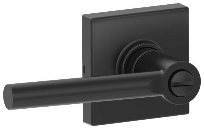 Photos - Door Handle Broadway Schlage J40-BRW-COL  Privacy Door Lever Set with Decorative Collins Trim from the J-Series Matte Black Door Hardware 