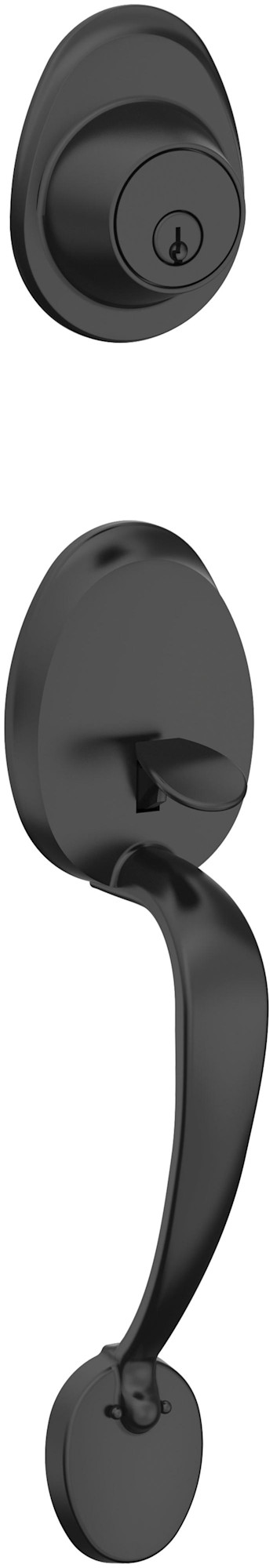 Schlage JH58-BAR Barcelona Single Cylinder Keyed Entry Handleset Exterior Pack from the J-Series from the J-Series Matte Black Door Hardware