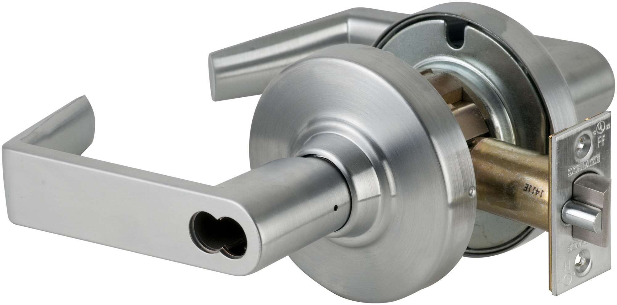 Photos - Door Handle Rhodes Schlage ND70BD-RHO  Commercial ANSI Grade 1 Keyed Classroom Door Lever Set - Small Format Core Not Included Satin Chro 