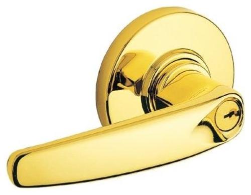 Schlage ND92RD-ATH Athens Commercial Heavy Duty Vandlgard Keyed Entry Door Lever Set Polished Brass Commercial Door Hardware Door Levers Keyed Entry
