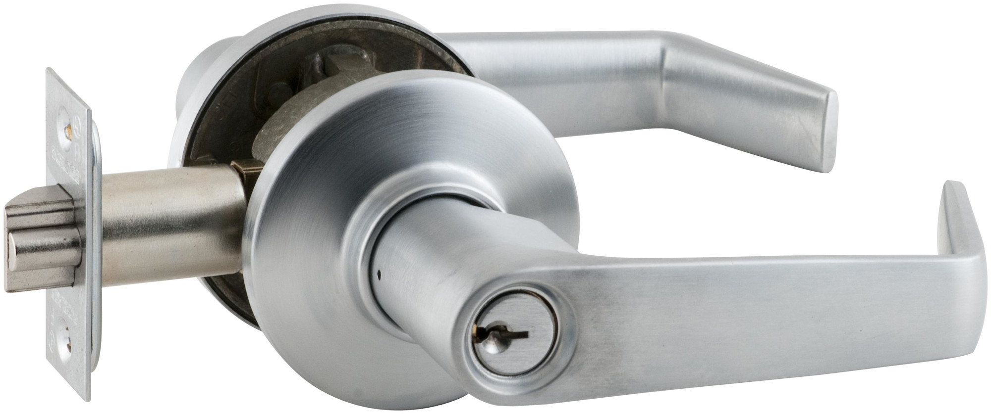 Photos - Door Handle Saturn Schlage S70PD-SAT  Heavy Duty Classroom Door Lever Set Satin Chrome Commercial Door Hardware Door Levers Keyed Entry D 