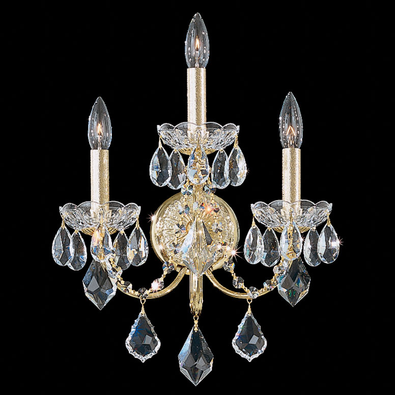 Photos - Chandelier / Lamp Century Schonbek 1703  3 Light 18" Tall Wall Sconce Aurelia Indoor Lighting Wall Sconces 1703-211 