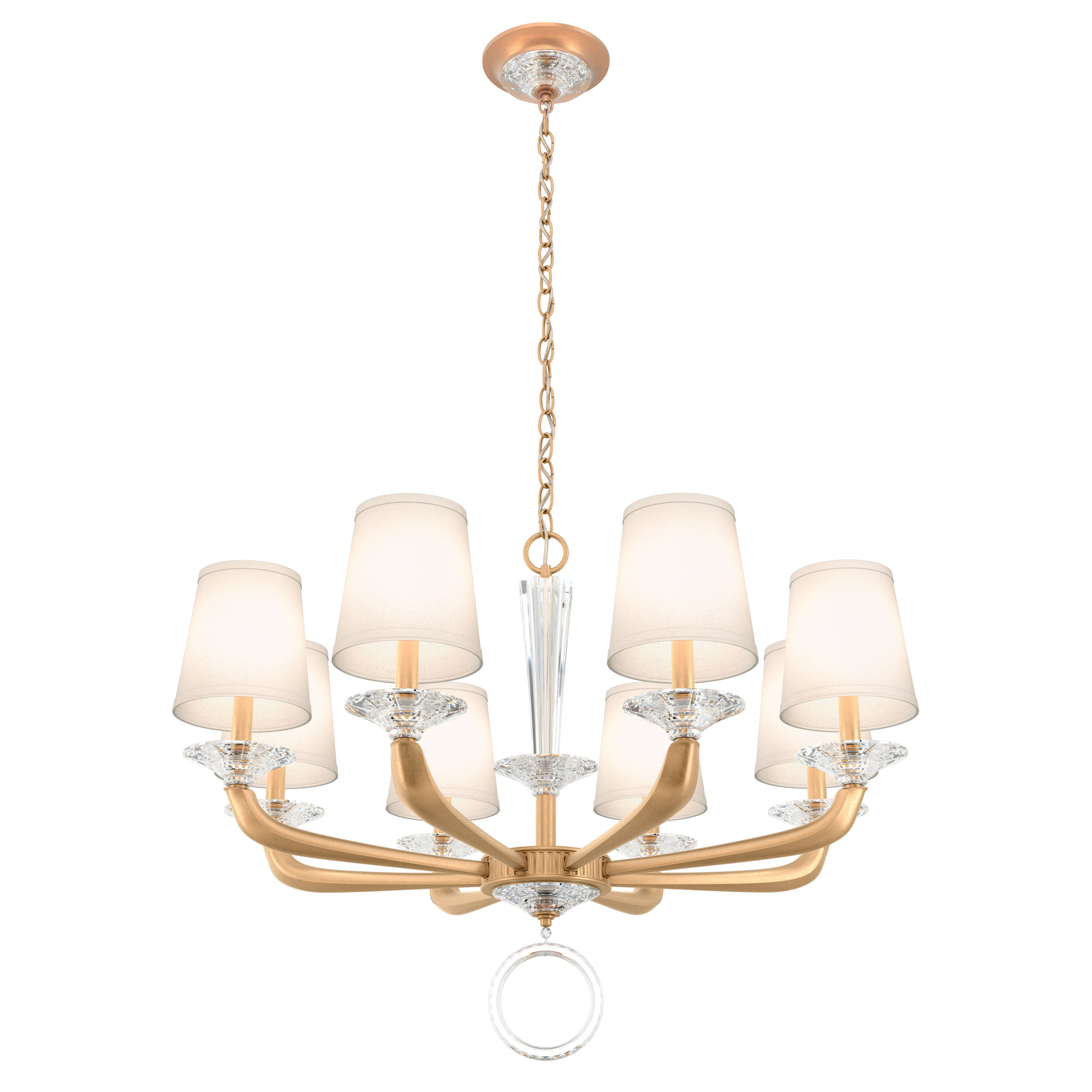 Photos - Chandelier / Lamp Wide Schonbek MA1008 Emilea 8 Light 33"  Crystal Chandelier with Swarovski Optic Crystals French Gold Indoor Lighting Chandel 