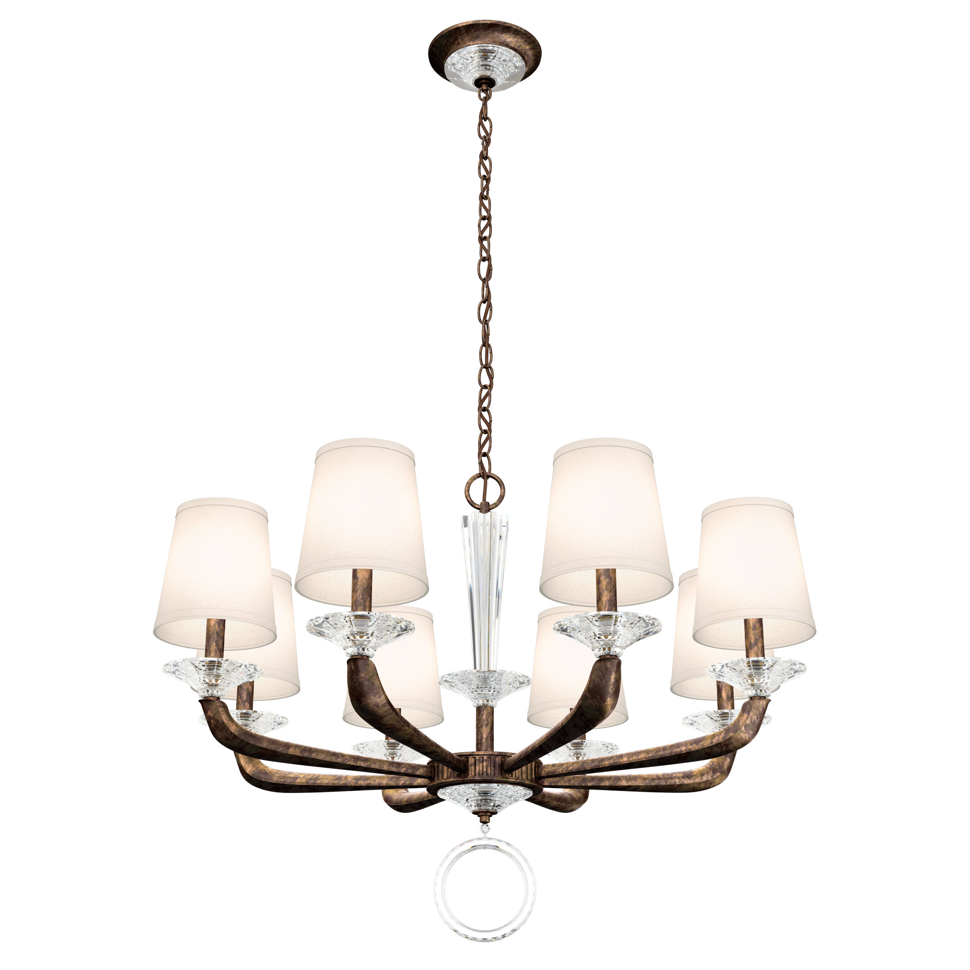 Photos - Chandelier / Lamp Wide Schonbek MA1008 Emilea 8 Light 33"  Crystal Chandelier with Swarovski Optic Crystals Heirloom Bronze Indoor Lighting Cha 