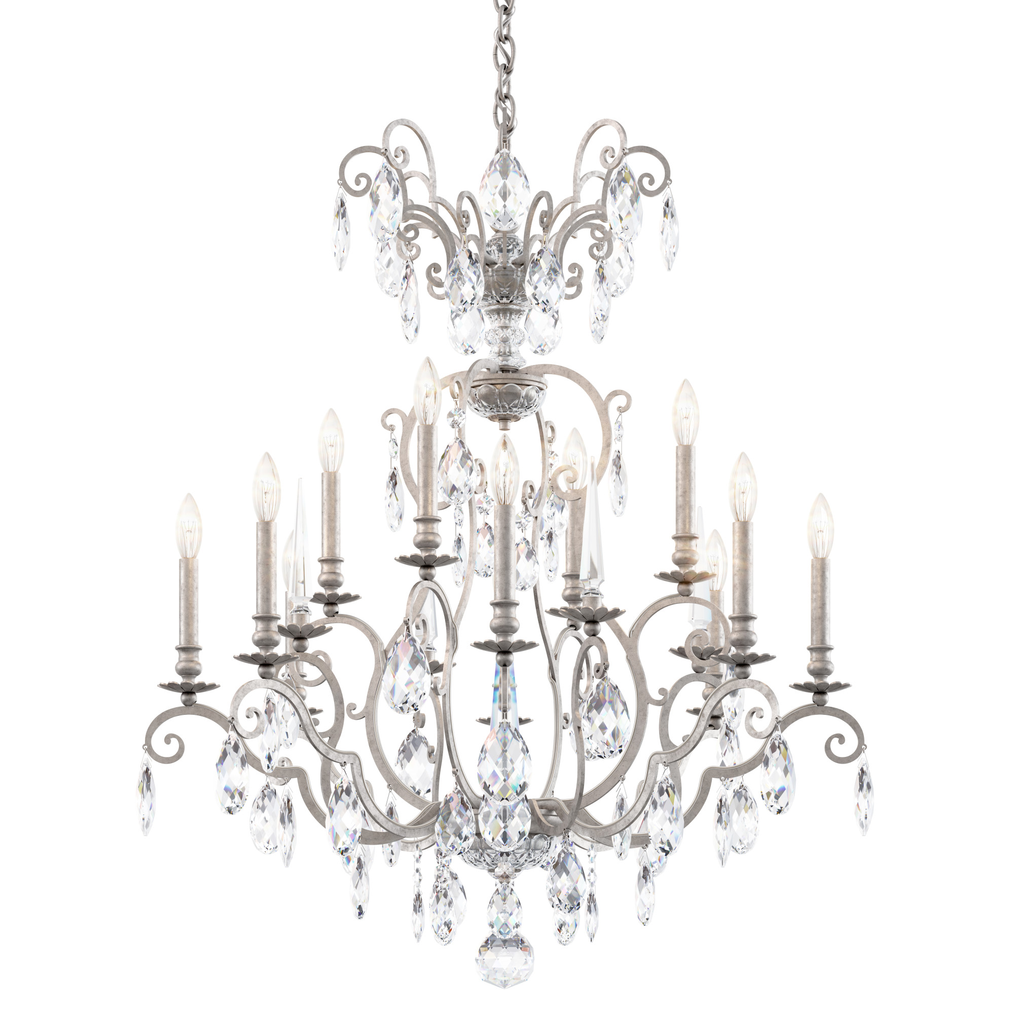 Photos - Chandelier / Lamp Nouveau Schonbek RN3872N-H Renaissance  12 Light 32" Wide Crystal Chandelier with Clear Heritage Crystal Accents Antique Silv 