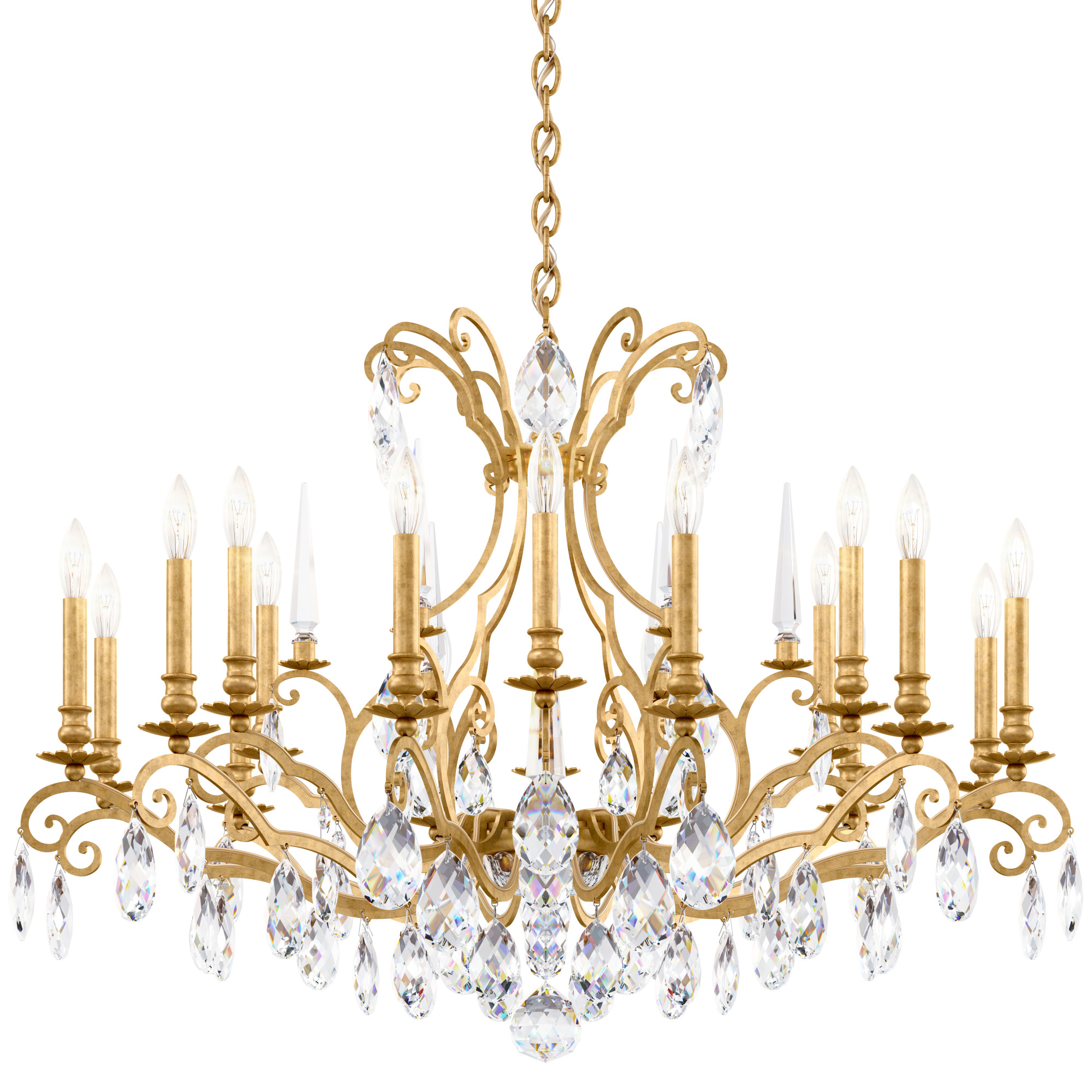 Photos - Chandelier / Lamp Nouveau Schonbek RN3892N-H Renaissance  18 Light 40" Wide Crystal Chandelier with Clear Heritage Crystal Accents Heirloom Gol 