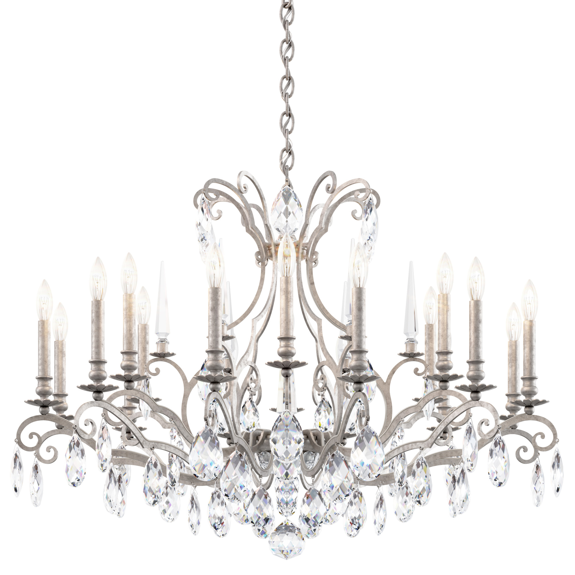 Photos - Chandelier / Lamp Nouveau Schonbek RN3892N-H Renaissance  18 Light 40" Wide Crystal Chandelier with Clear Heritage Crystal Accents Antique Silv 