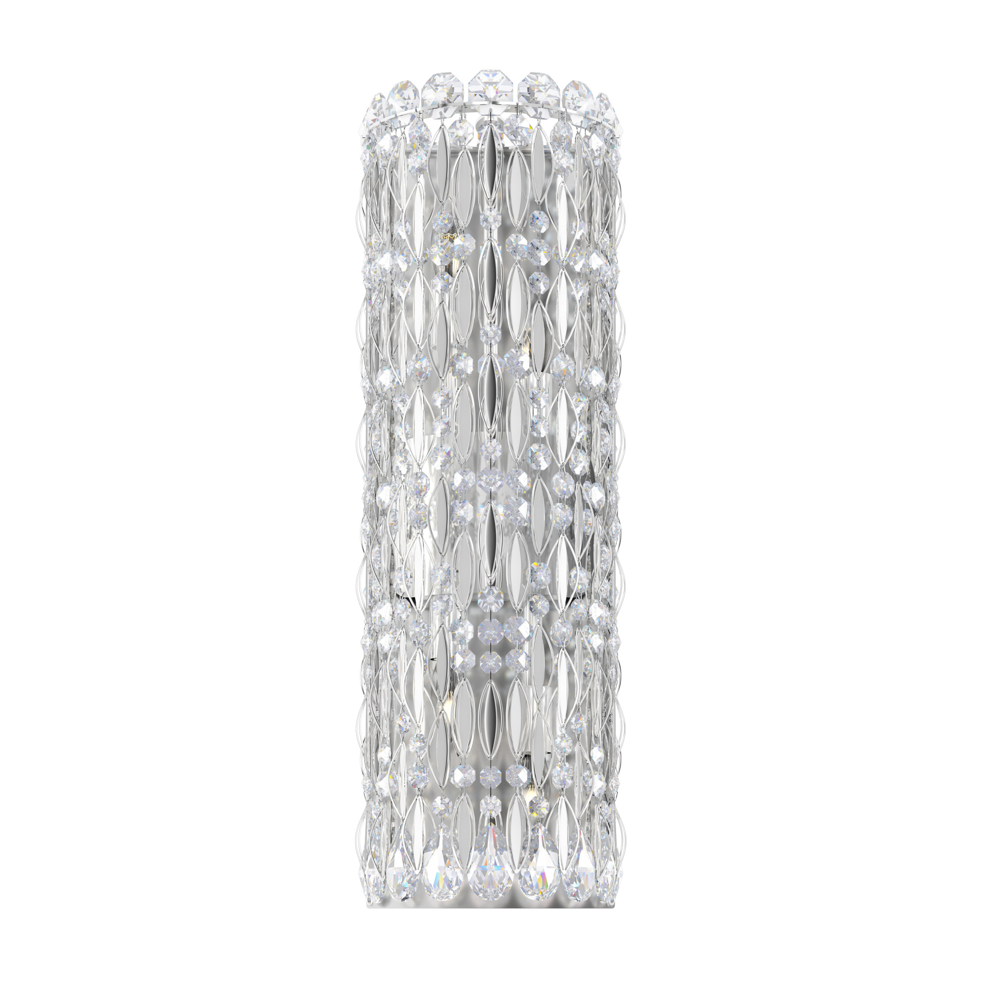 Photos - Chandelier / Lamp Heritage Schonbek RS8331N-H Sarella 4 Light 22" Tall Wall Sconce with  Crystals Polished Stainless Steel Indoor Lighting Wall 