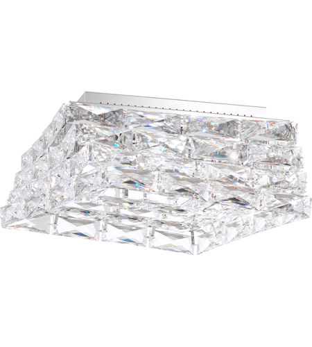 Photos - Chandelier / Lamp Wide Schonbek STW710N-S Glissando 16"  LED Flush Mount Square Ceiling Fixture with Swarovski Crystals Stainless Steel Indoor 