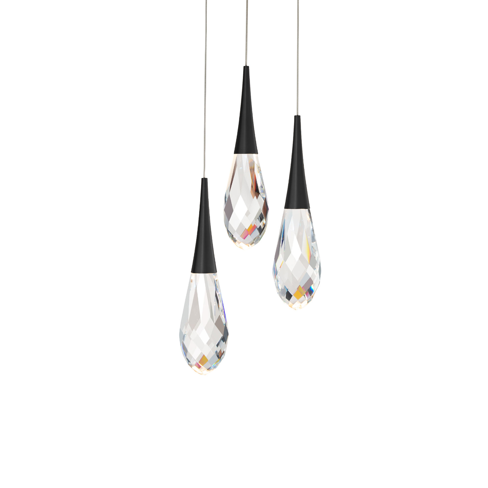Photos - Chandelier / Lamp Beyond Schonbek  BPD21203 Hibiscus Three Light 12" Wide Switchable Color Temperature LED Faceted Crystal Multi Pendant Light 