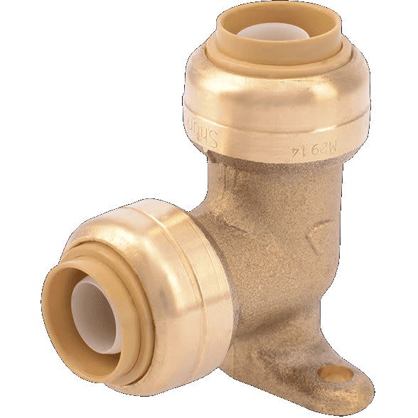 SharkBite U249LF 1/2" x 1/2" Drop-Ear 90 Degree Elbow Brass Rough Plumbing Pipe and Fittings Elbows