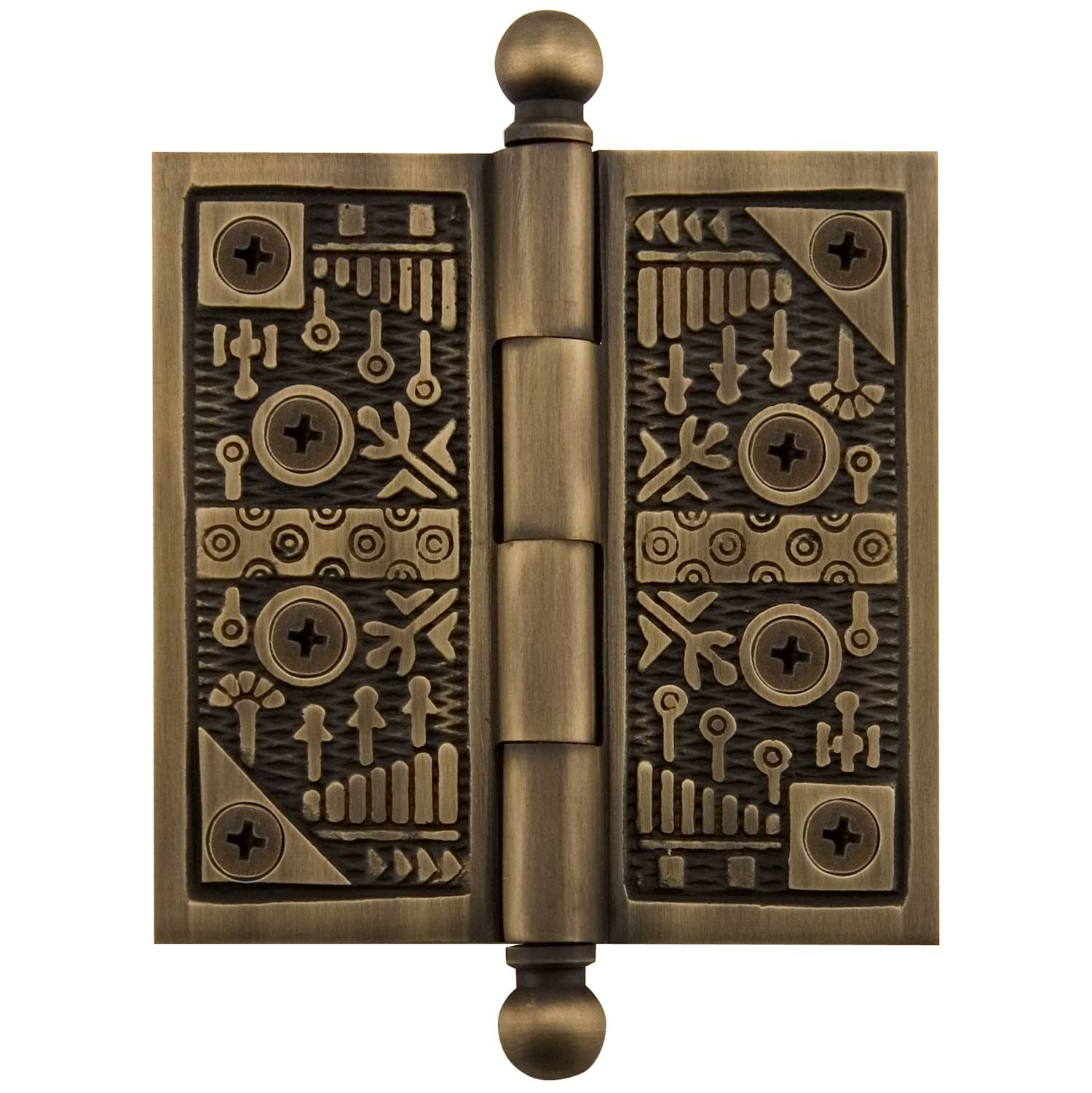 Photos - Other for Repair Signature Hardware 914869-3.5 3-1/2" x 3-1/2" Brass Plain Bearing Square Corner Door Hinge - 1 Hinge Antique Brass Door Hing 